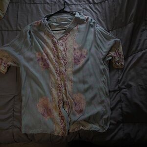 Floral Design Button Up